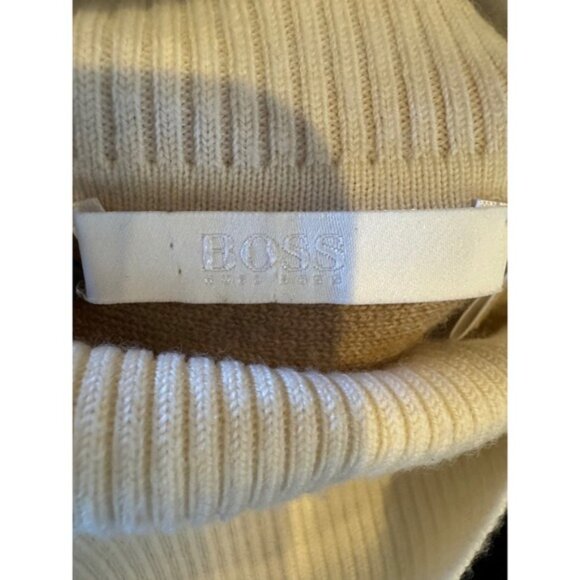 BOSS Poncho Women OS Ivory Knit Lisandra Wool Turtleneck Cape Sweater Outdoor - Picture 10 of 12